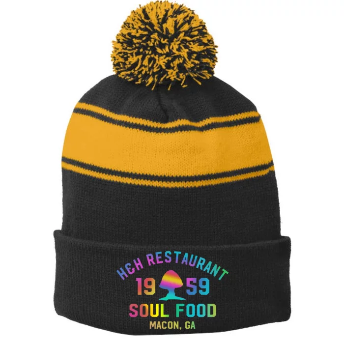 H&H Restaurant Soul Food Macon Ga 1959 Stripe Pom Pom Beanie