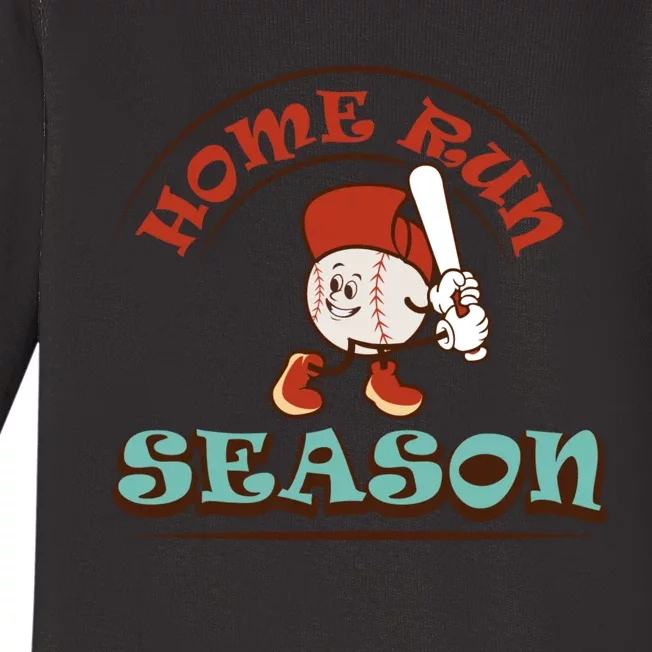 Home Run Season Perfect Gift For Siblings And Sports Fans Baby Long Sleeve Bodysuit