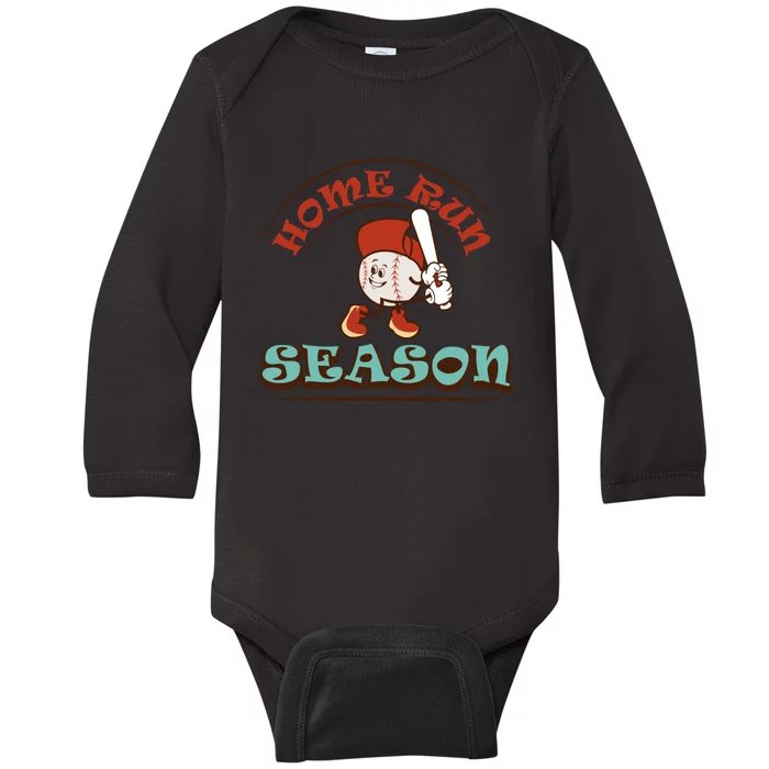 Home Run Season Perfect Gift For Siblings And Sports Fans Baby Long Sleeve Bodysuit