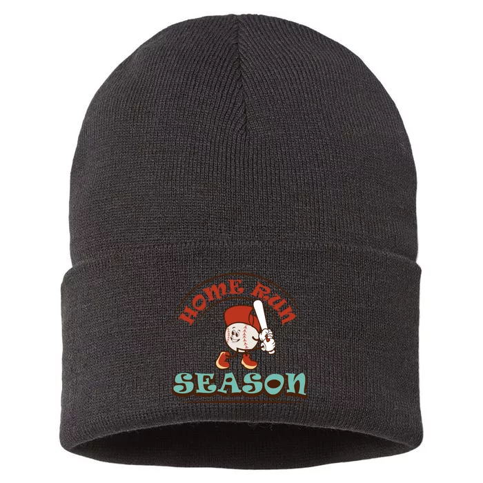 Home Run Season Perfect Gift For Siblings And Sports Fans Sustainable Knit Beanie