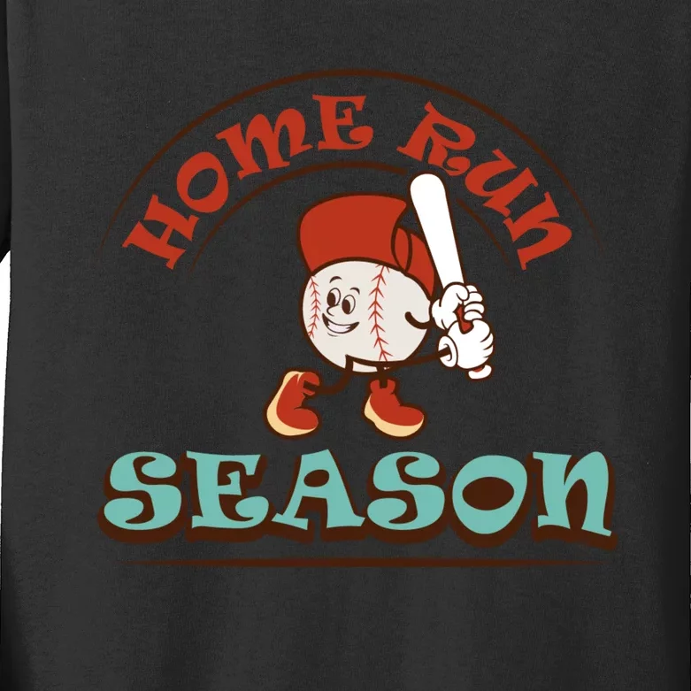 Home Run Season Perfect Gift For Siblings And Sports Fans Kids Long Sleeve Shirt