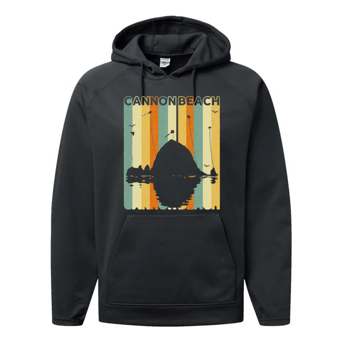 Haystack Rock Souvenir Cannon Beach Performance Fleece Hoodie