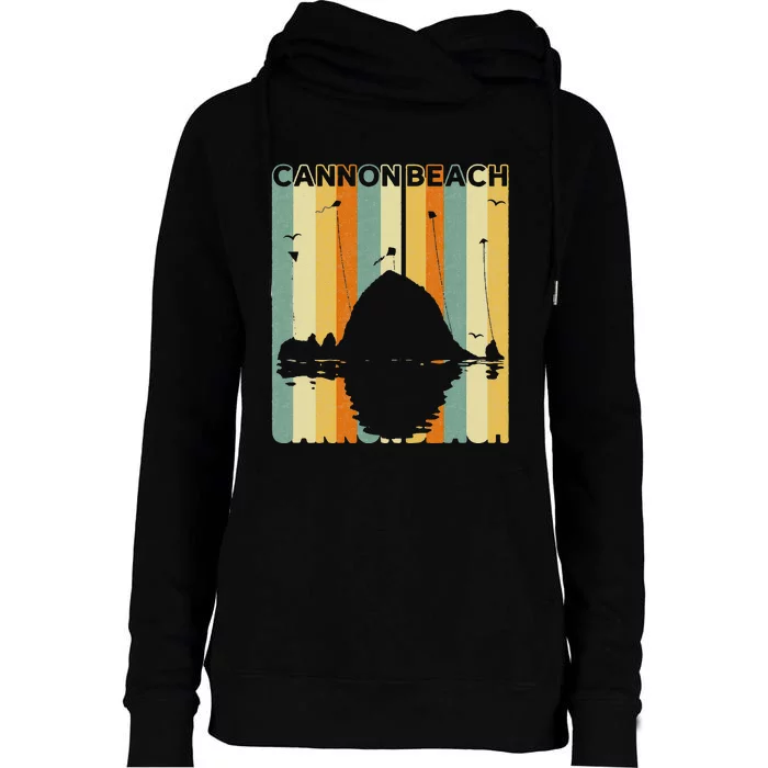 Haystack Rock Souvenir Cannon Beach Womens Funnel Neck Pullover Hood