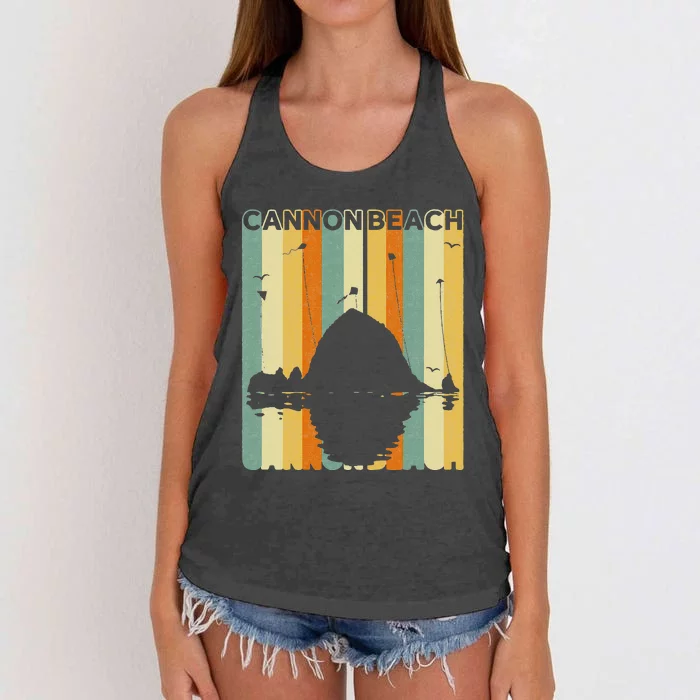 Haystack Rock Souvenir Cannon Beach Women's Knotted Racerback Tank