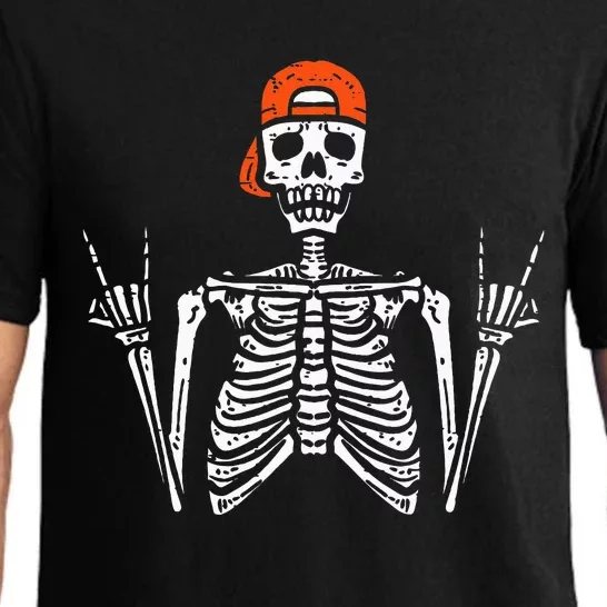 Halloween Rocker Skeleton Rock Hand Skater Cool Pajama Set