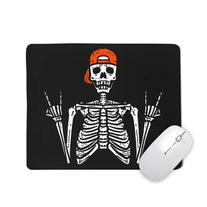 Halloween Rocker Skeleton Rock Hand Skater Cool Mousepad