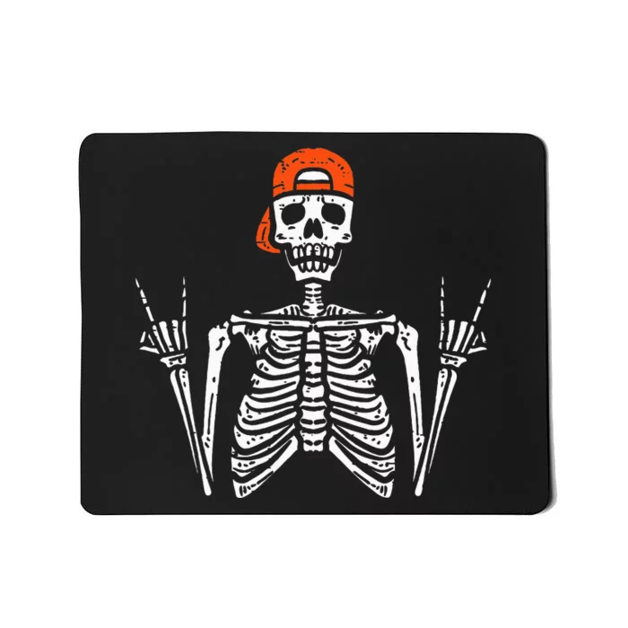 Halloween Rocker Skeleton Rock Hand Skater Cool Mousepad