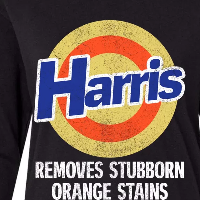 Harris Removes Stubborn Orange Stains Kamala Harris 2024 Gift Womens Cotton Relaxed Long Sleeve T-Shirt