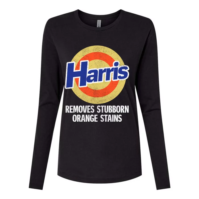 Harris Removes Stubborn Orange Stains Kamala Harris 2024 Gift Womens Cotton Relaxed Long Sleeve T-Shirt