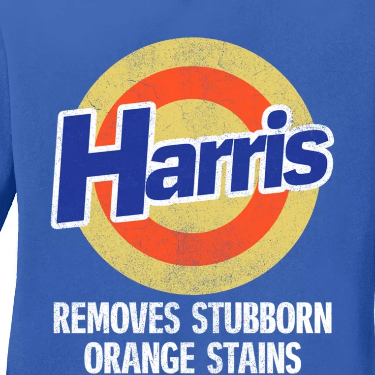 Harris Removes Stubborn Orange Stains Kamala Harris 2024 Gift Ladies Long Sleeve Shirt