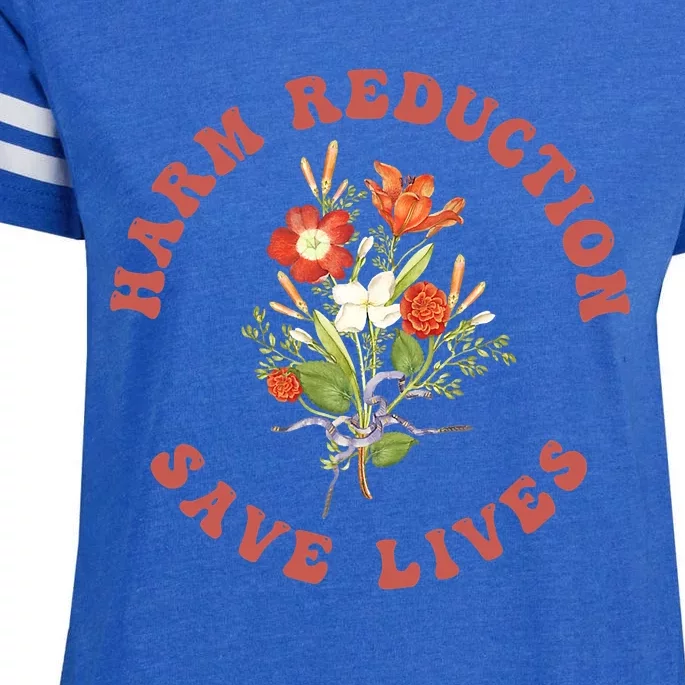 Harm Reduction Save Lives Floral Trending Gift Enza Ladies Jersey Football T-Shirt