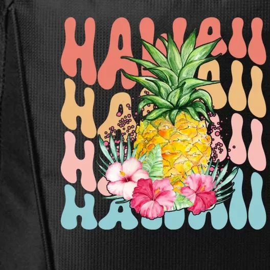 Hawaii Retro Tropical Pineapple Floral City Backpack