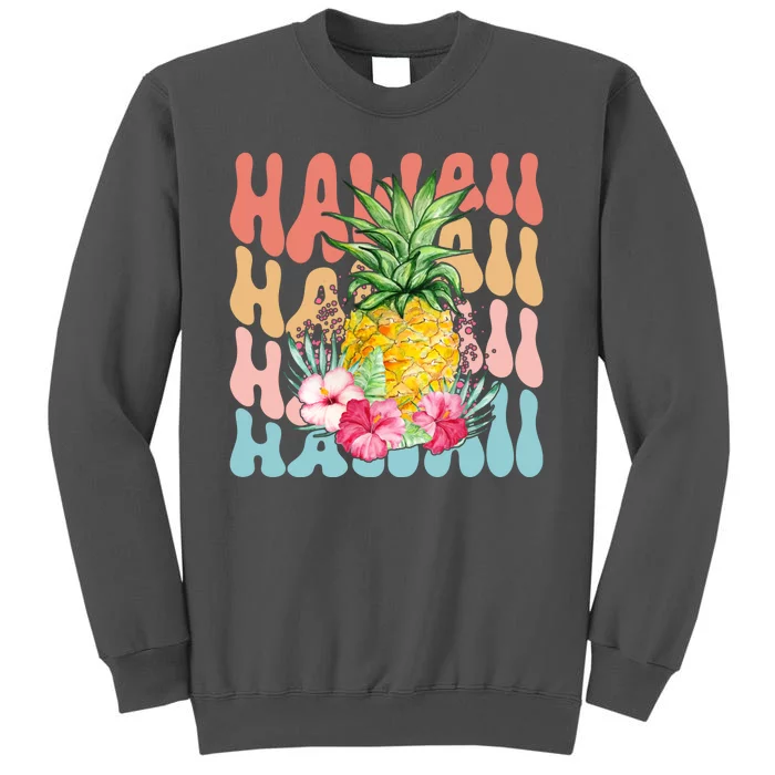 Hawaii Retro Tropical Pineapple Floral Tall Sweatshirt