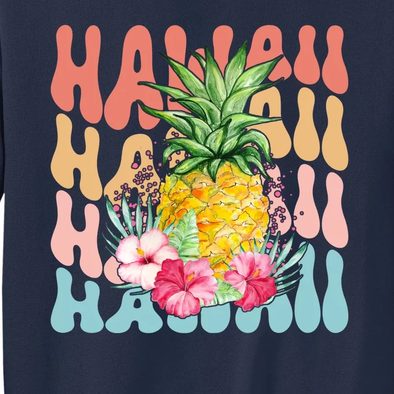 Hawaii Retro Tropical Pineapple Floral Sweatshirt