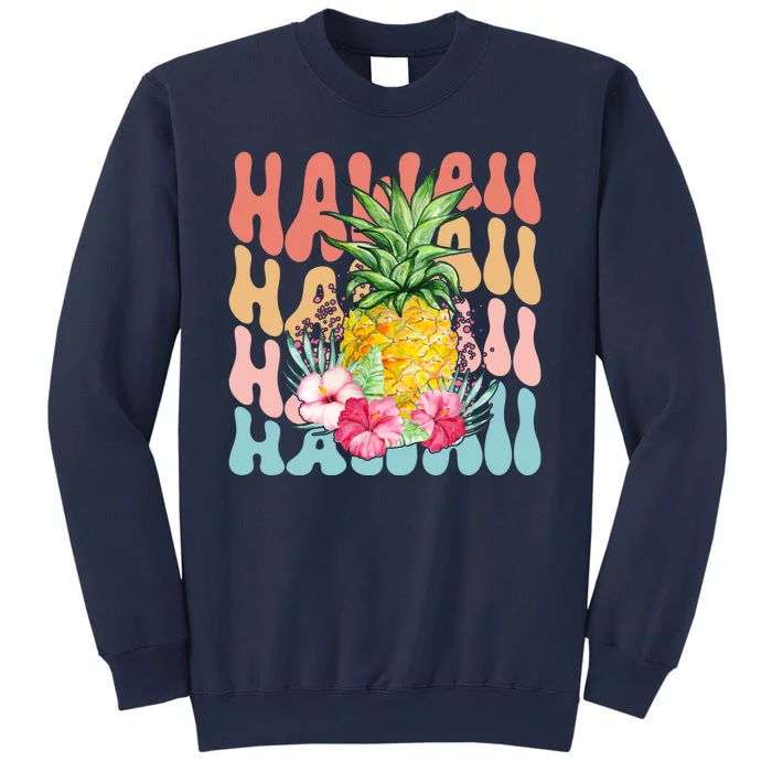 Hawaii Retro Tropical Pineapple Floral Sweatshirt