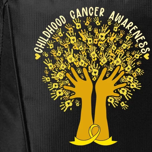 Handprint Ribbon Tree Childhood Cancer Awareness City Backpack