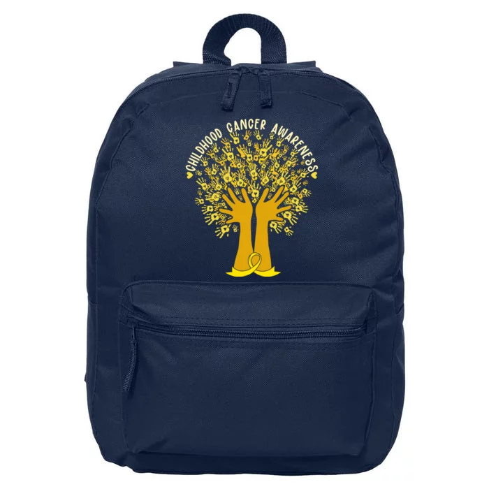 Handprint Ribbon Tree Childhood Cancer Awareness 16 in Basic Backpack