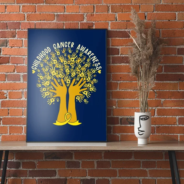 Handprint Ribbon Tree Childhood Cancer Awareness Poster