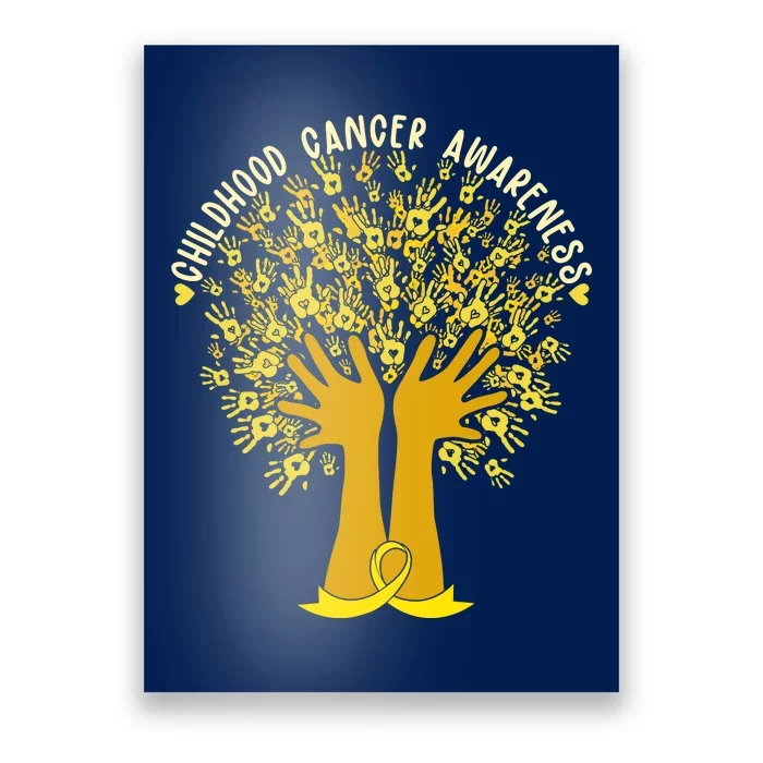 Handprint Ribbon Tree Childhood Cancer Awareness Poster