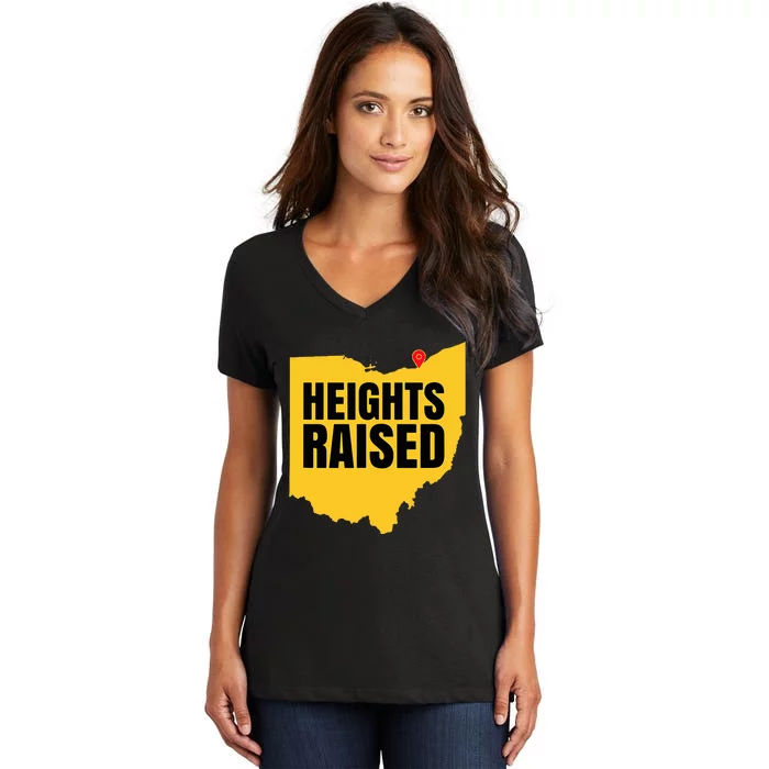 Heights Raised The Cleveland Heights Women's V-Neck T-Shirt