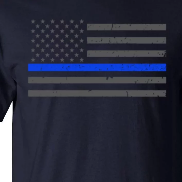 Honor Respect Thin Blue Line Flag Gift Police Gift Tall T-Shirt