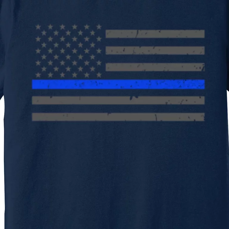 Honor Respect Thin Blue Line Flag Gift Police Gift Premium T-Shirt