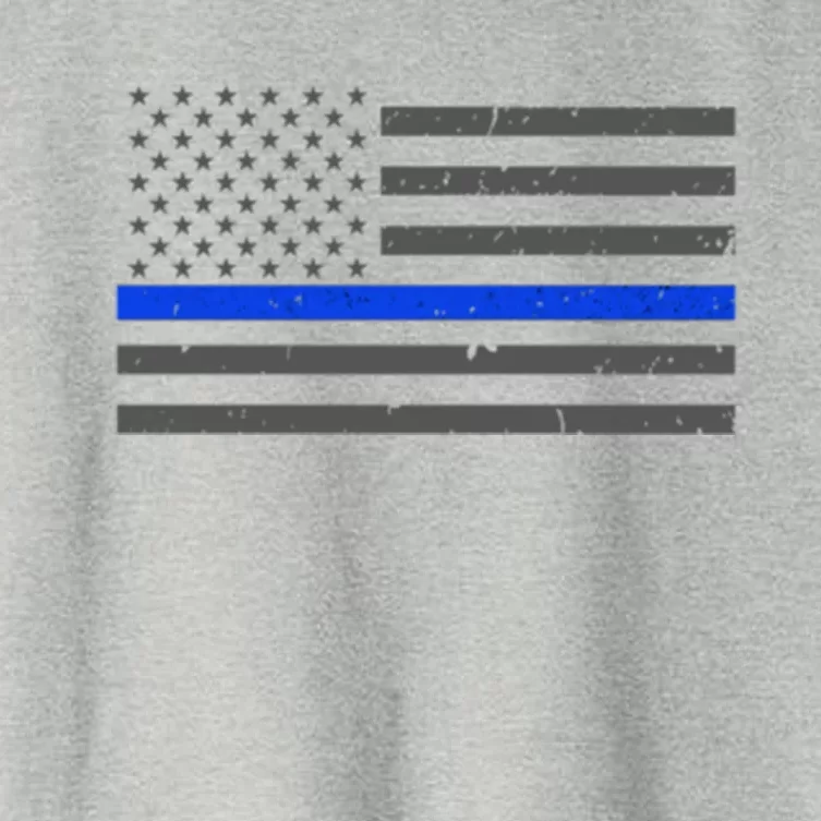 Honor Respect Thin Blue Line Flag Gift Police Gift Women's Crop Top Tee