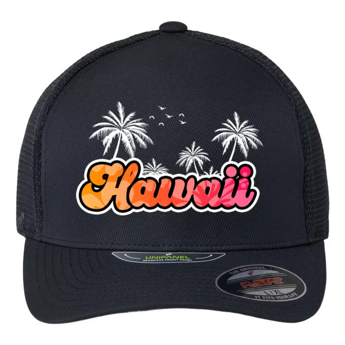 Hawaii Retro Tropical Flexfit Unipanel Trucker Cap