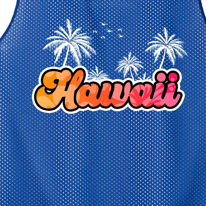 Hawaii Retro Tropical Mesh Reversible Basketball Jersey Tank