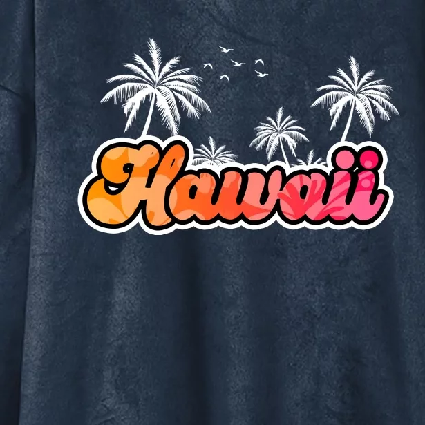 Hawaii Retro Tropical Hooded Wearable Blanket