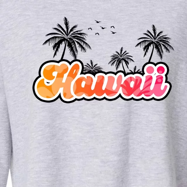 Hawaii Retro Tropical Cropped Pullover Crew