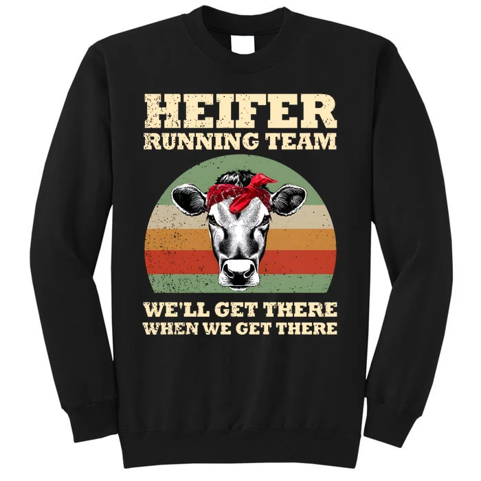 Heifer Running Team Vintage Retro Cow Sweatshirt