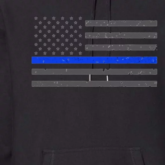 Honor Respect Thin Blue Line Flag Hoodie Police Gift Premium Hoodie