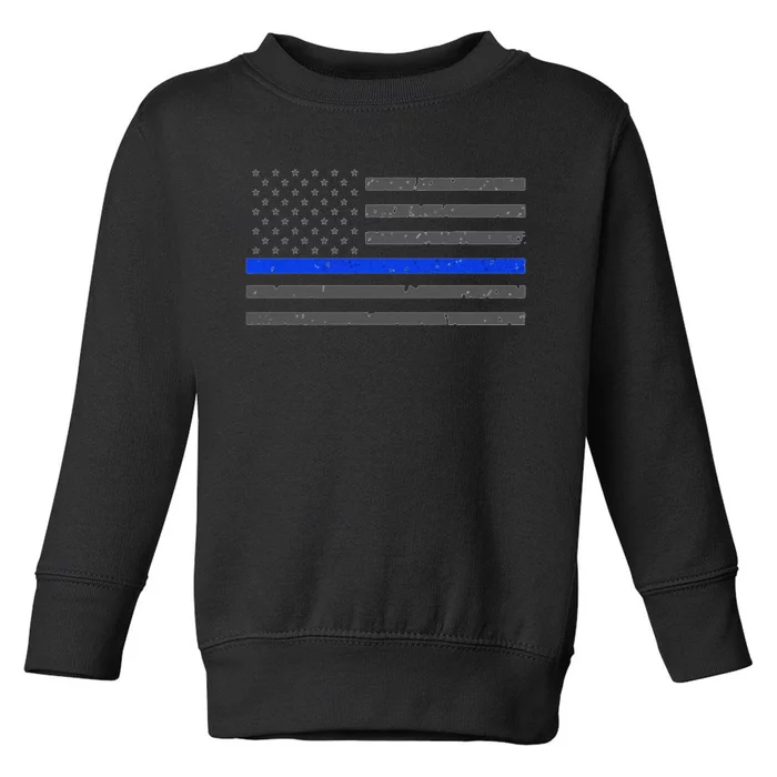 Honor Respect Thin Blue Line Flag Hoodie Police Gift Toddler Sweatshirt