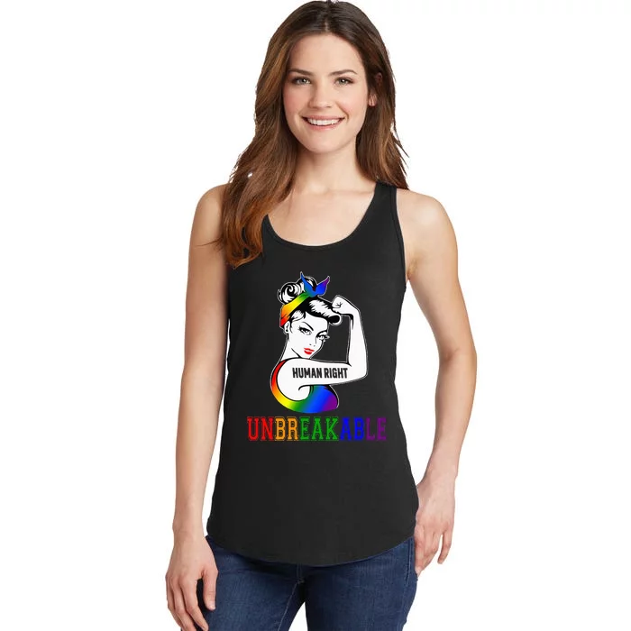 Human Right Unbreakable Lgbt Pride Month Ladies Essential Tank