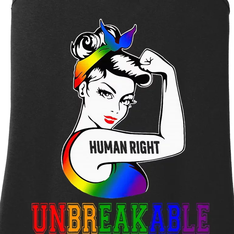 Human Right Unbreakable Lgbt Pride Month Ladies Essential Tank