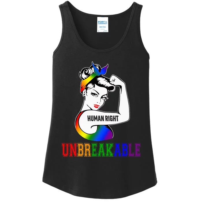 Human Right Unbreakable Lgbt Pride Month Ladies Essential Tank