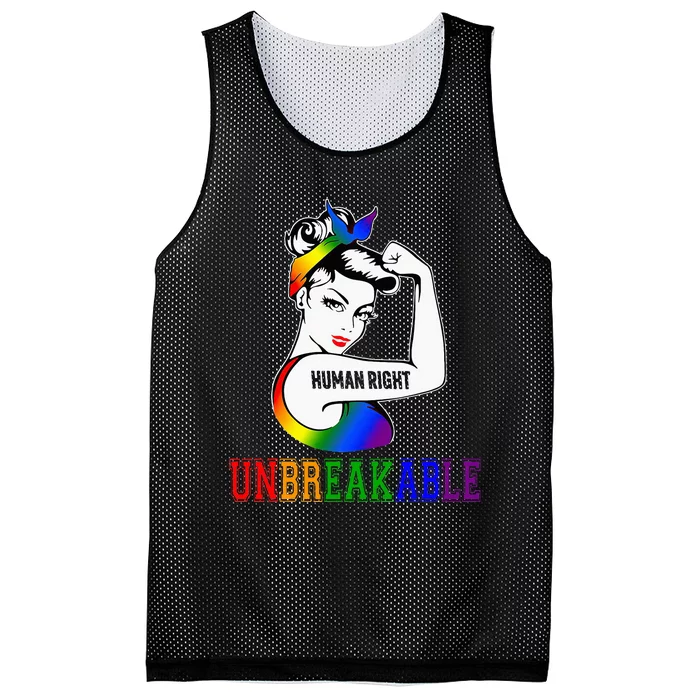 Human Right Unbreakable Lgbt Pride Month Mesh Reversible Basketball Jersey Tank