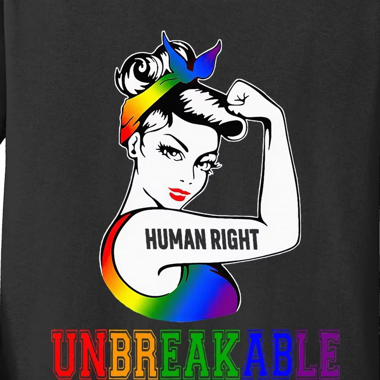 Human Right Unbreakable Lgbt Pride Month Kids Long Sleeve Shirt