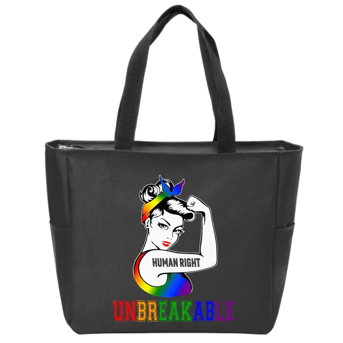 Human Right Unbreakable Lgbt Pride Month Zip Tote Bag