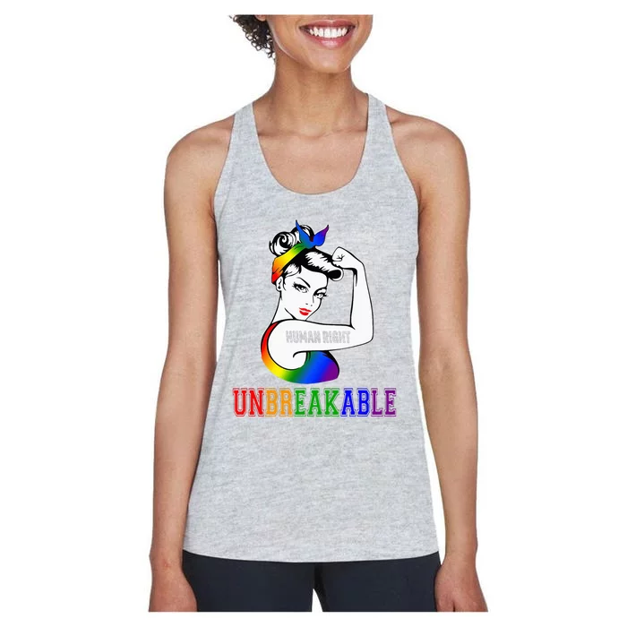 Human Right Unbreakable Lgbt Pride Month Women's Racerback Tank