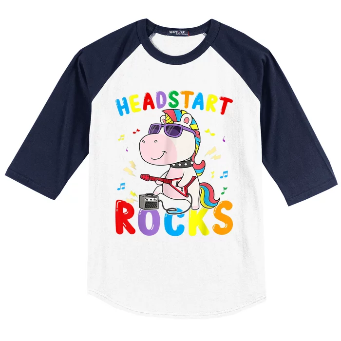 Headstart Rocks Unicorn Kids Back To School Baseball Sleeve Shirt