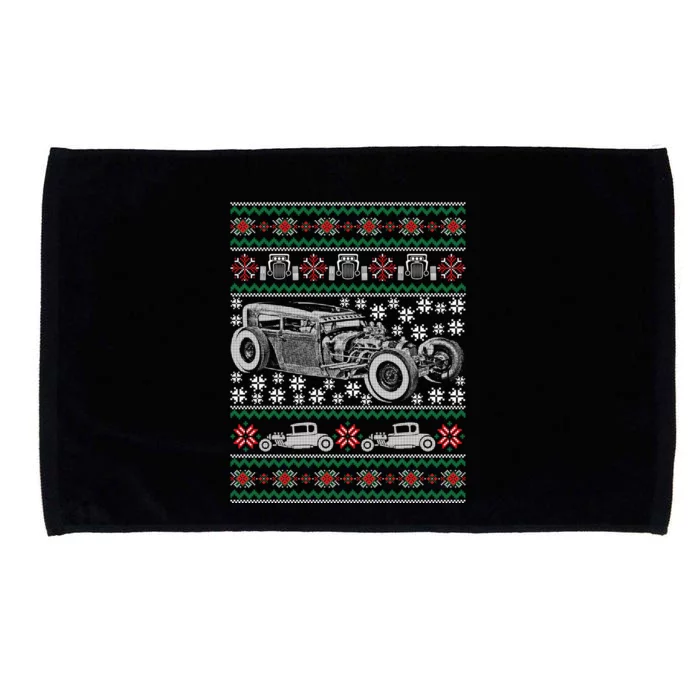 Hot Rod Ugly Christmas Gift Muscle Car Holiday Gift Microfiber Hand Towel