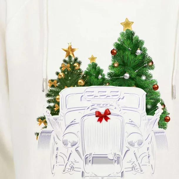 Hot Rod Ugly Christmas Classic American Car Lover Gift Funny Gift Womens Funnel Neck Pullover Hood