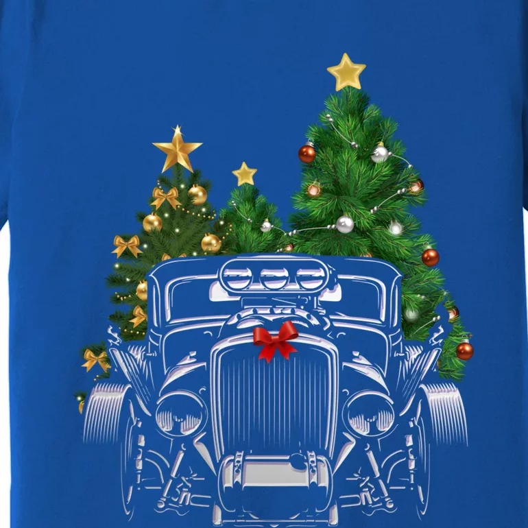 Hot Rod Ugly Christmas Classic American Car Lover Gift Funny Gift Premium T-Shirt