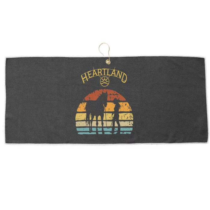 Heartland Retro Vintage Sunset Large Microfiber Waffle Golf Towel