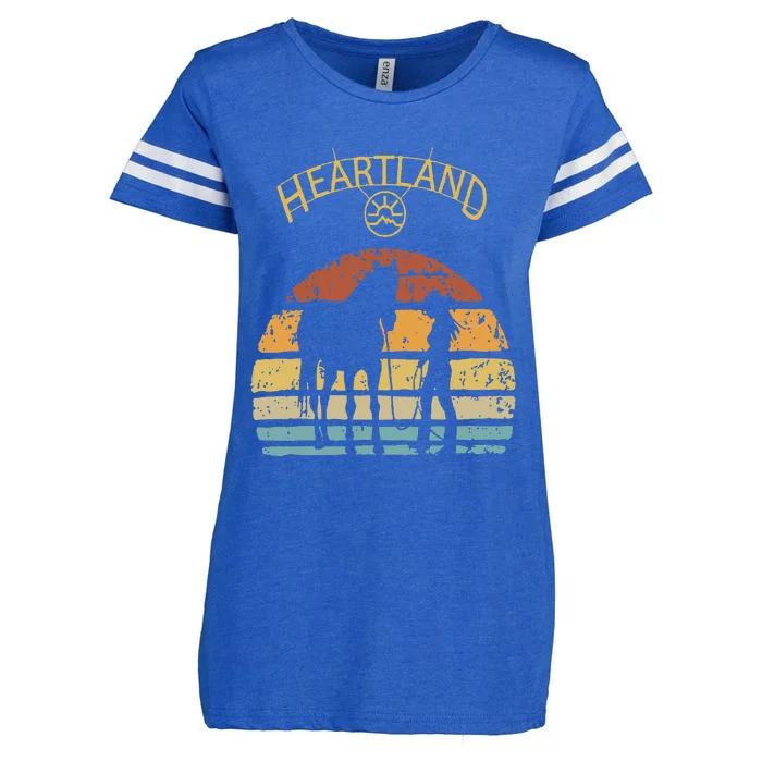 Heartland Retro Vintage Sunset Enza Ladies Jersey Football T-Shirt