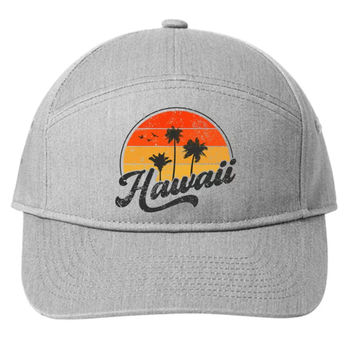 Hawaii Retro Vintage Sunset 7-Panel Snapback Hat