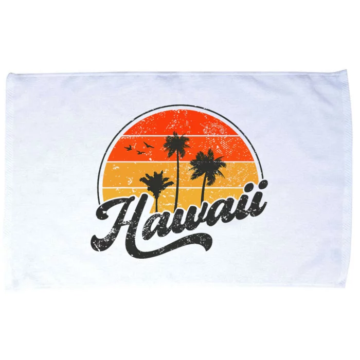 Hawaii Retro Vintage Sunset Microfiber Hand Towel