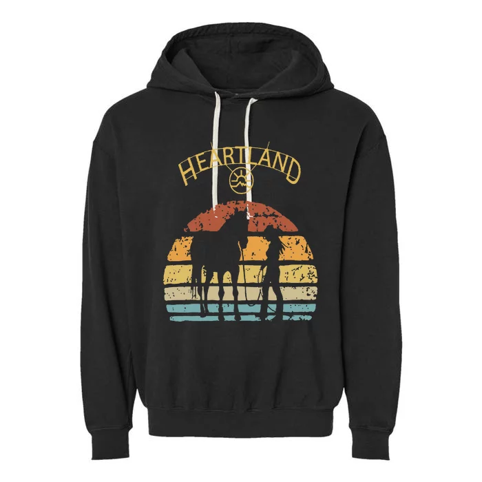 Heartland Retro Vintage Sunset Garment-Dyed Fleece Hoodie